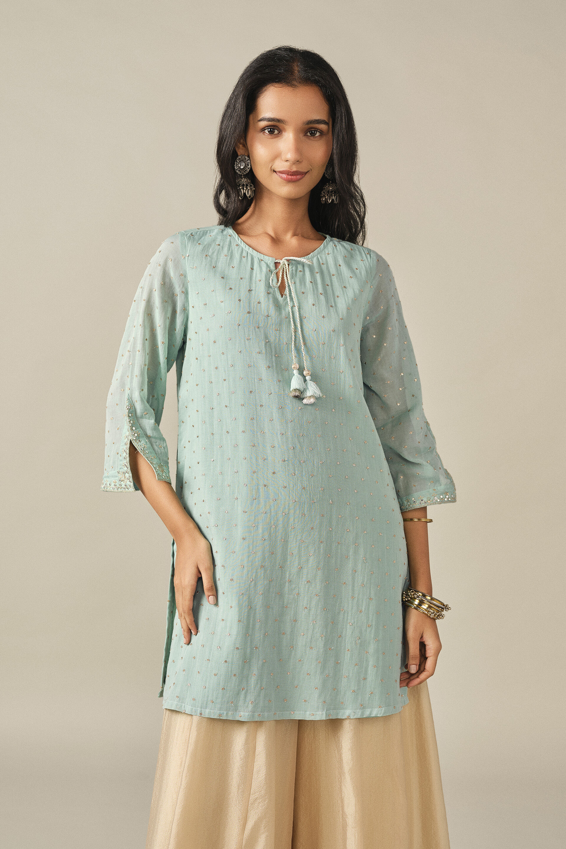 Embroidered Tunic in Sky Blue